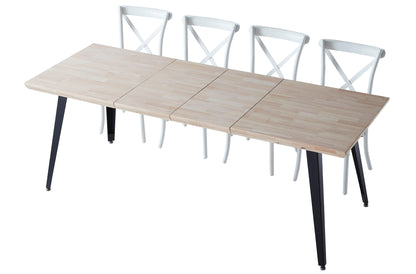 MESA COMEDOR EXTENSIBLE PARÍS 140/180/220 x 80 CM  ROBLE NORDISH / NEGRO