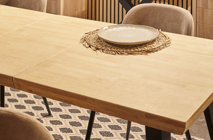 MESA COMEDOR EXTENSIBLE PARÍS 140/180/220 x 80 CM  ROBLE NORDISH / NEGRO