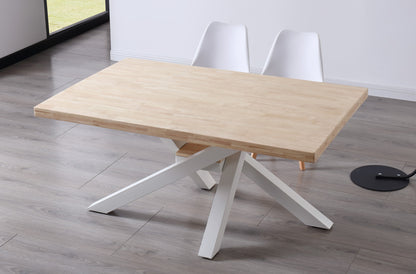 MESA COMEDOR FIJA MYKONOS 160 x 100 CM  ROBLE NORDISH / BLANCO