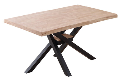 MESA COMEDOR FIJA MYKONOS 150 x 90 CM  ROBLE NORDISH / NEGRO TAPA CON FORMA
