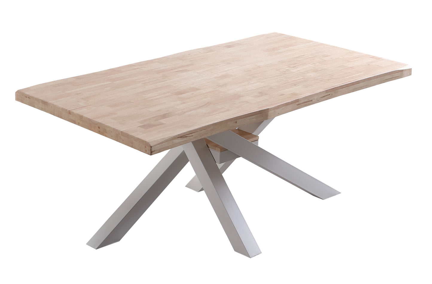 MESA COMEDOR FIJA MYKONOS 180 x 100 CM  ROBLE NORDISH / BLANCO TAPA CON FORMA