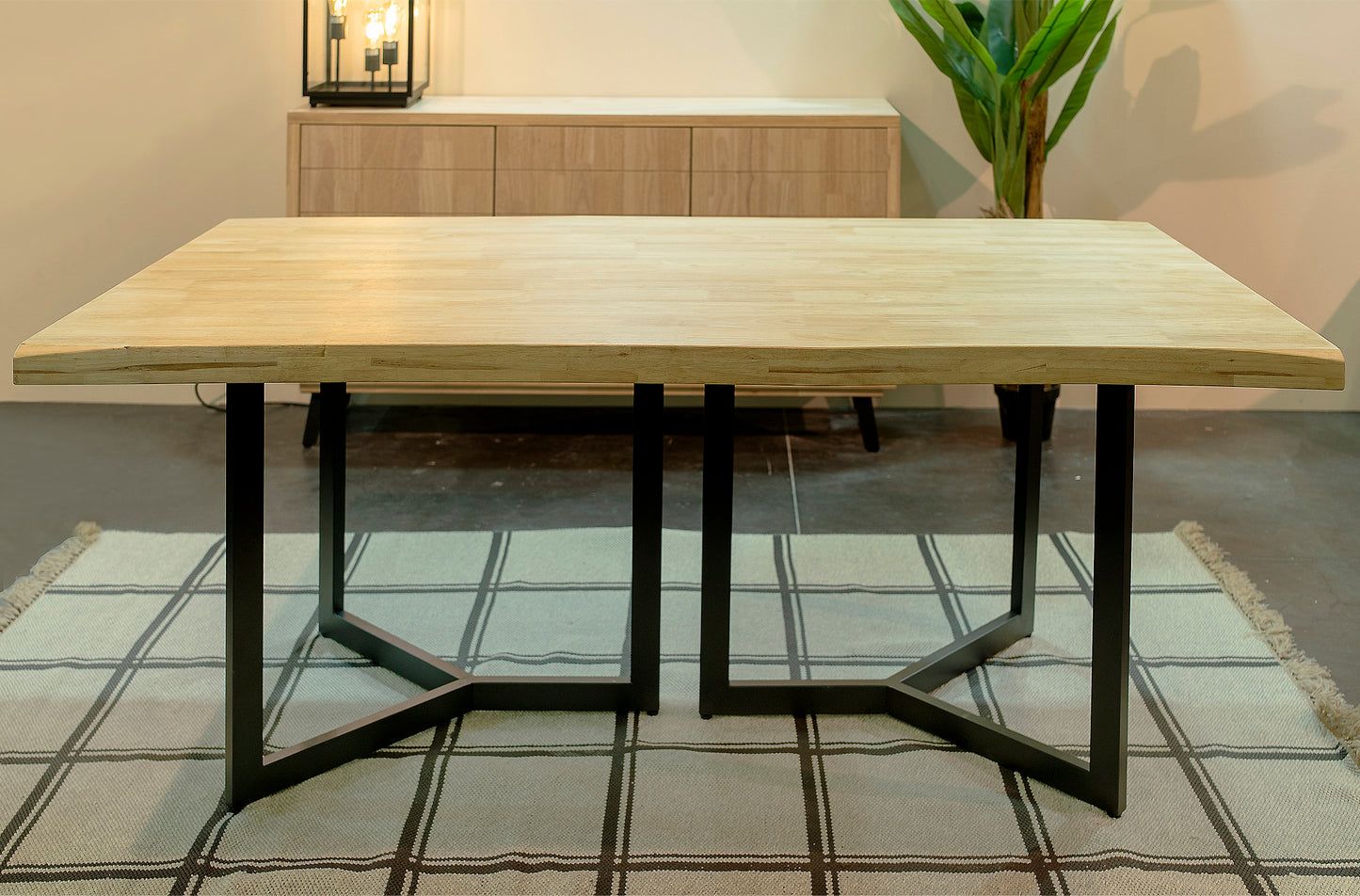 MESA COMEDOR FIJA LOS ÁNGELES 180 x 100 CM NORDISH / NEGRO TAPA CON FORMAS