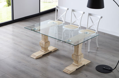 MESA COMEDOR SEYCHELLES 160 x 90 CM  CRISTAL / NORDISH
