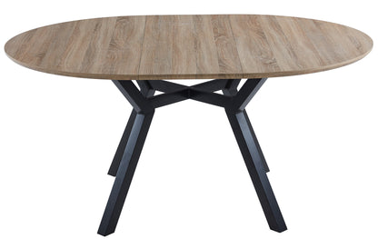 MESA COMEDOR REDONDA EXTENSIBLE CAIRO 120/160 CM OAK / NEGRO