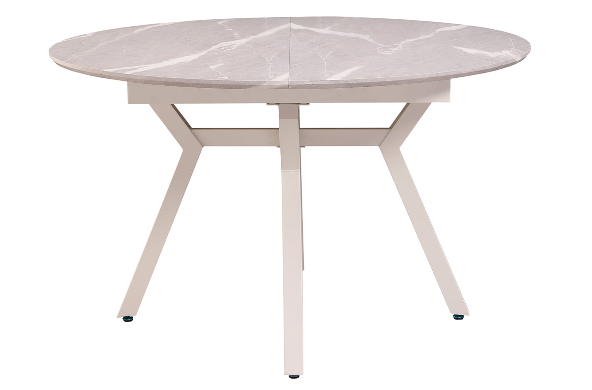Mesa Comedor Redonda Extensible Paul 130 - 160 x 130 cm Ceramic Grey / Blanco