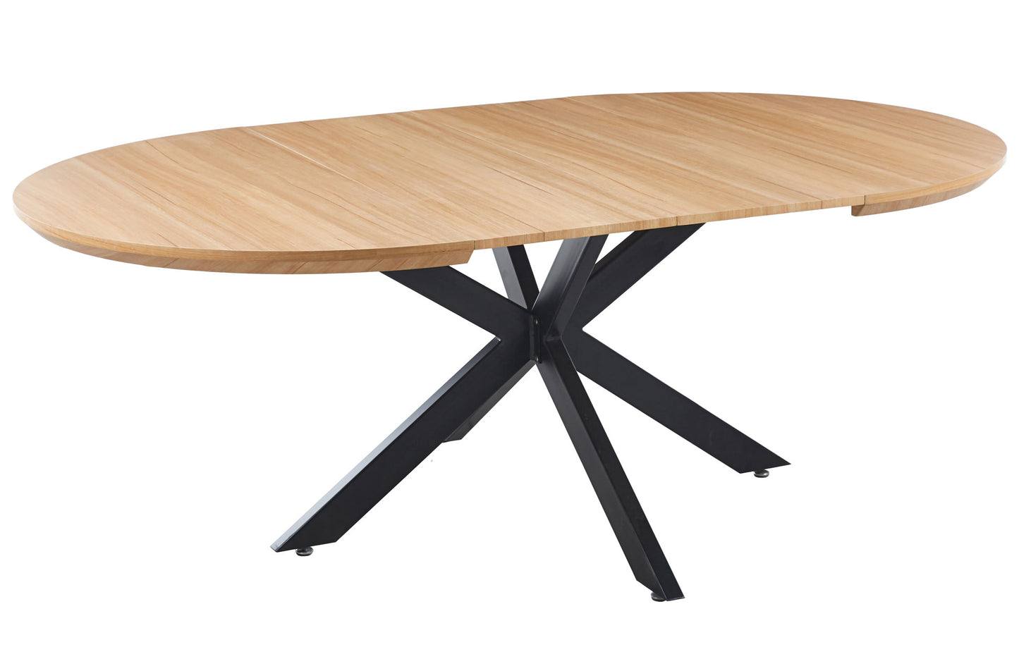 MESA COMEDOR REDONDA EXTENSIBLE CROSS 130 - 170 - 210 x 130 CM OAK / NEGRO.