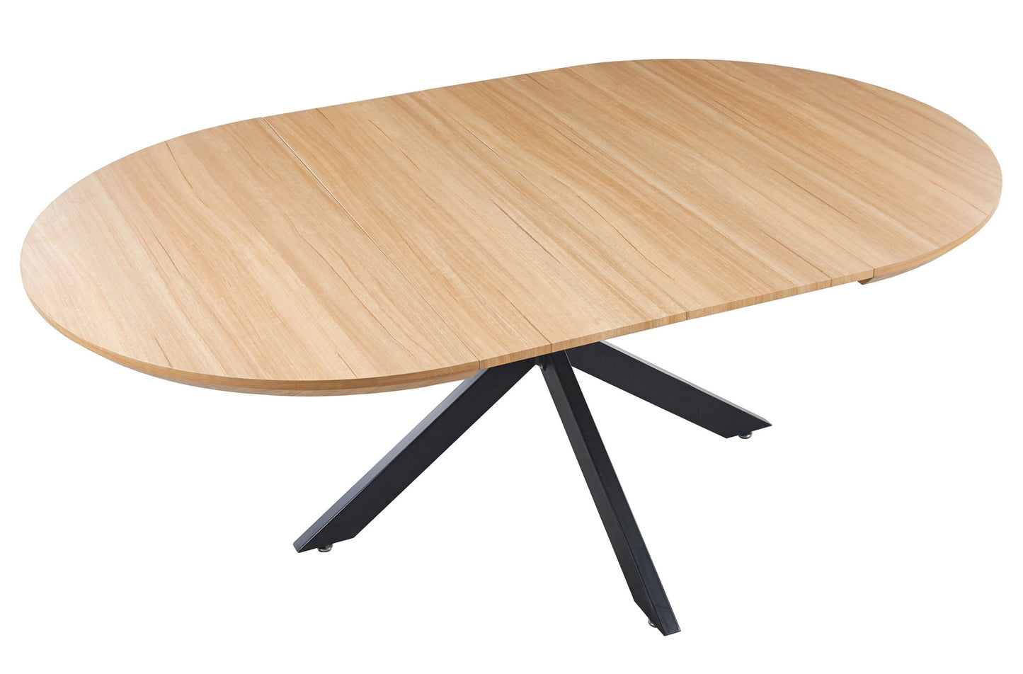 MESA COMEDOR REDONDA EXTENSIBLE CROSS 130 - 170 - 210 x 130 CM OAK / NEGRO.