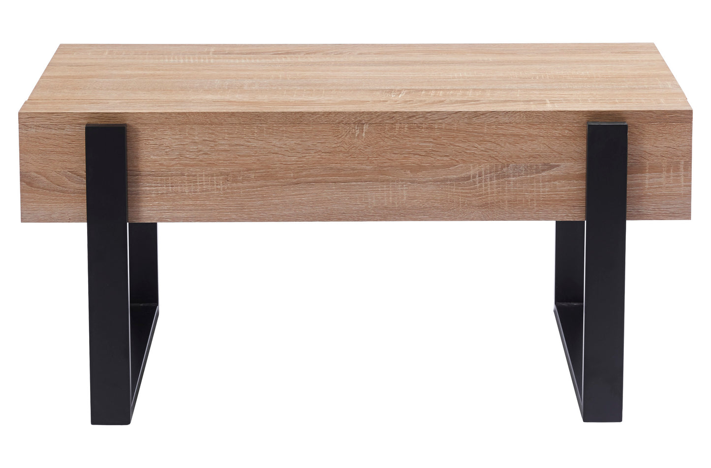 MESA CENTRO ELEVABLE 110 X 60 CM INDUSTRIAL OAK / NEGRO.