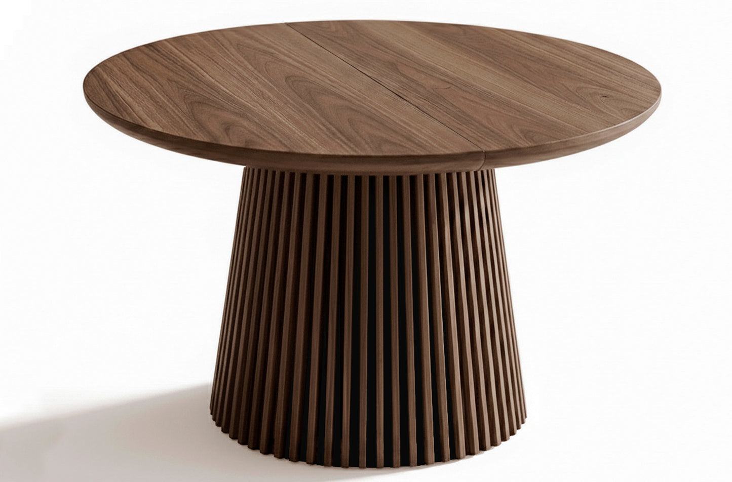 MESA COMEDOR REDONDA EXTENSIBLE KEANU 120 - 160 - 200 x 120 CM NOGAL