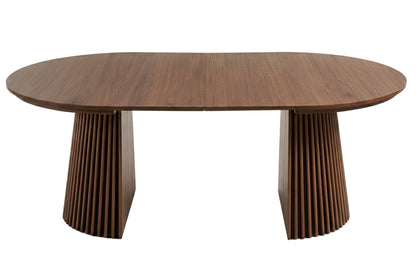 MESA COMEDOR REDONDA EXTENSIBLE KEANU 120 - 160 - 200 x 120 CM NOGAL