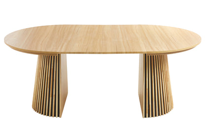 MESA COMEDOR REDONDA EXTENSIBLE KEANU 120 - 160 - 200 x 120 CM OAK.