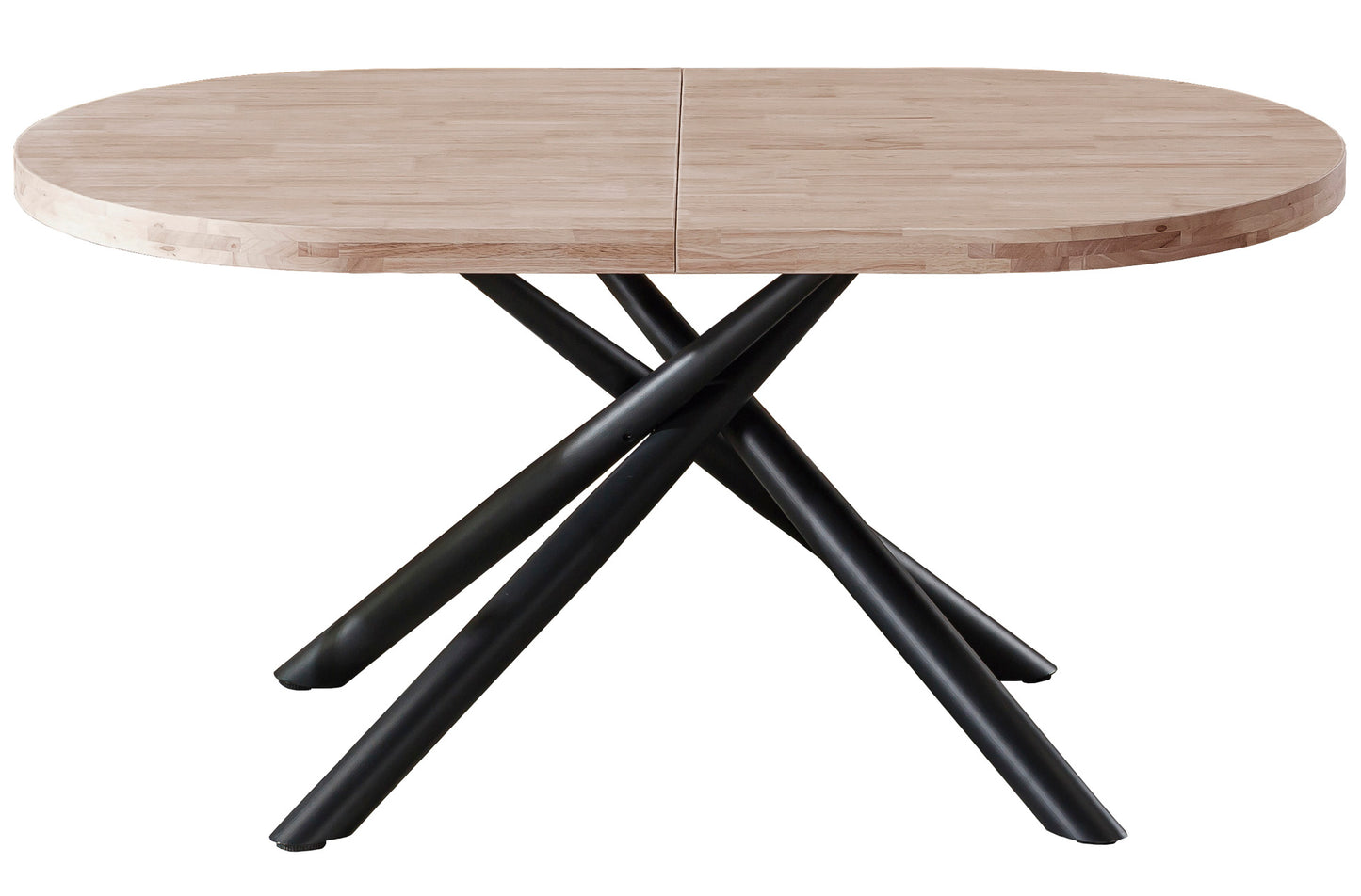 MESA COMEDOR OVAL EXTENSIBLE 160 - 200 - 240 SENDA HONEY / NEGRO.