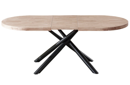 MESA COMEDOR OVAL EXTENSIBLE 160 - 200 - 240 SENDA HONEY / NEGRO.