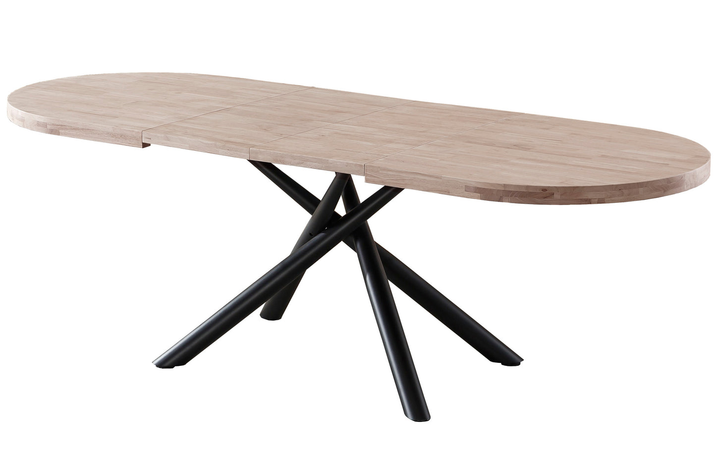 MESA COMEDOR OVAL EXTENSIBLE 160 - 200 - 240 SENDA HONEY / NEGRO.