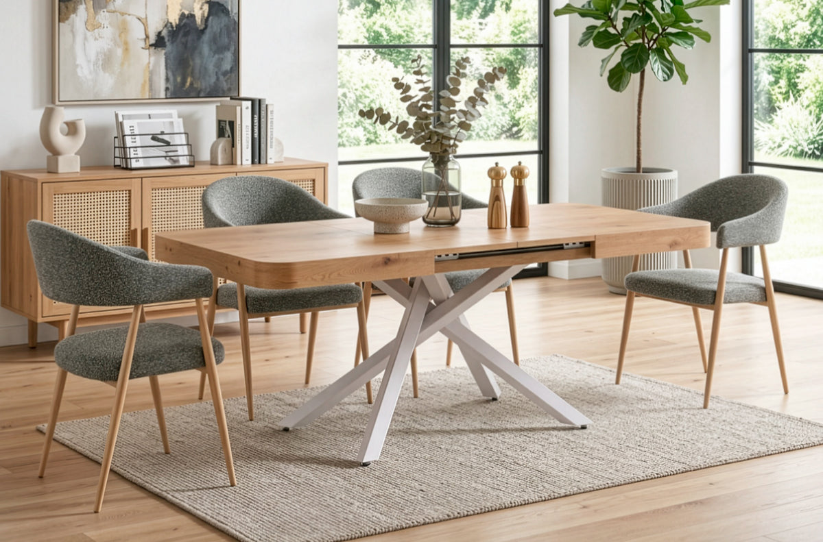 Mesa Comedor Extensible Dune 140 - 180 - 220 x 90 cm Oak Trend / Blanco