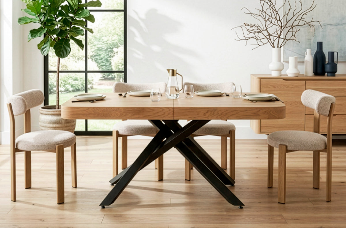 Mesa Comedor Extensible Dune 160 - 200 - 240 x 90 cm Oak Trend / Negro