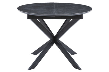 MESA COMEDOR REDONDA EXTENSIBLE POMPEYA 100/140 CM CERAMIC NEGRO / NEGRO