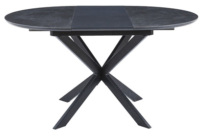MESA COMEDOR REDONDA EXTENSIBLE POMPEYA 100/140 CM CERAMIC NEGRO / NEGRO