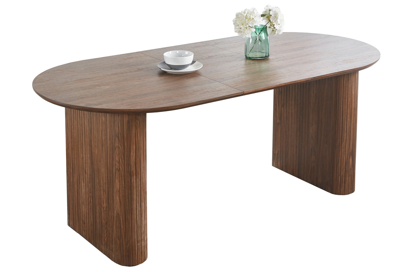 MESA COMEDOR OVAL EXTENSIBLE 150 - 190 - 230 CM PIETRA NOGAL