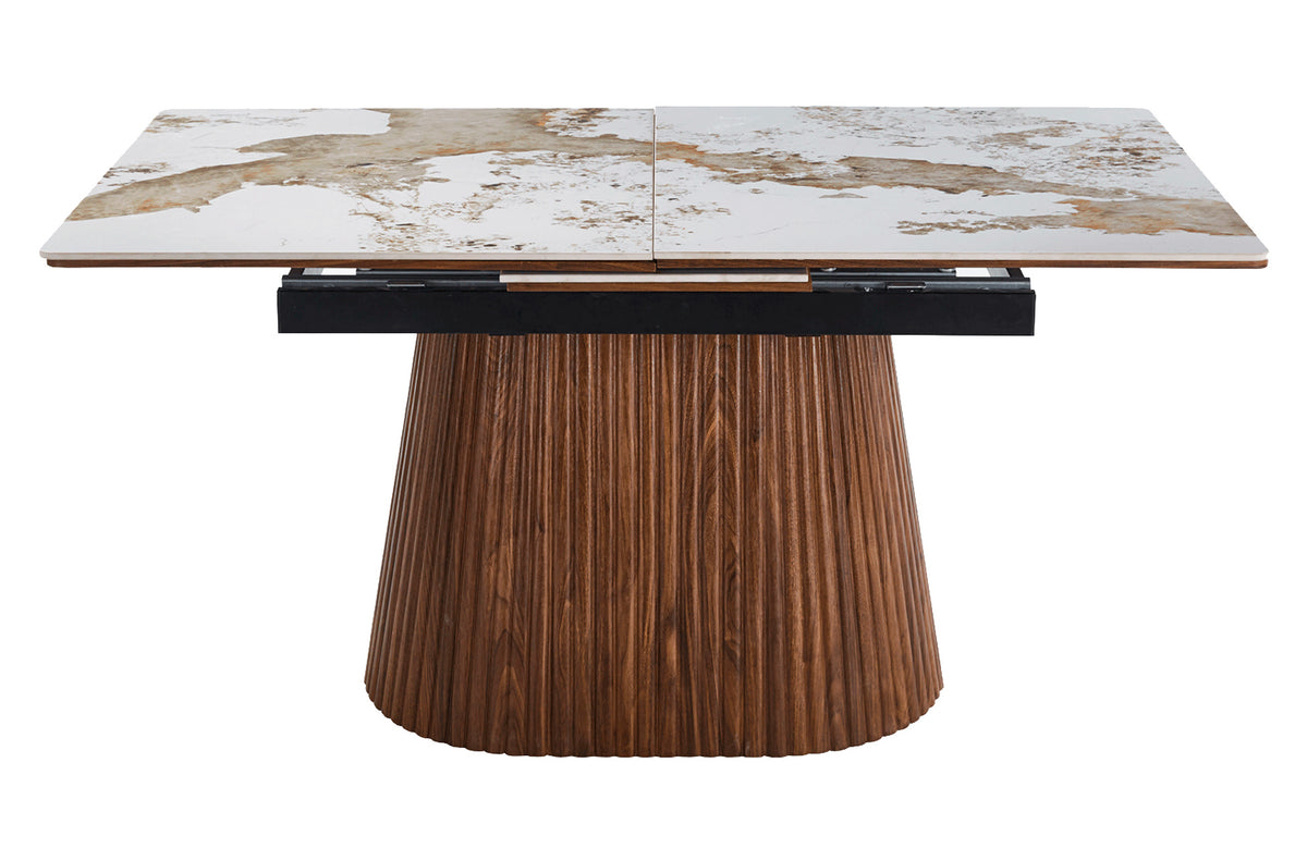Mesa de Comedor Angelina Extensible 160 - 200 x 90 cm Nogal / Ceramic