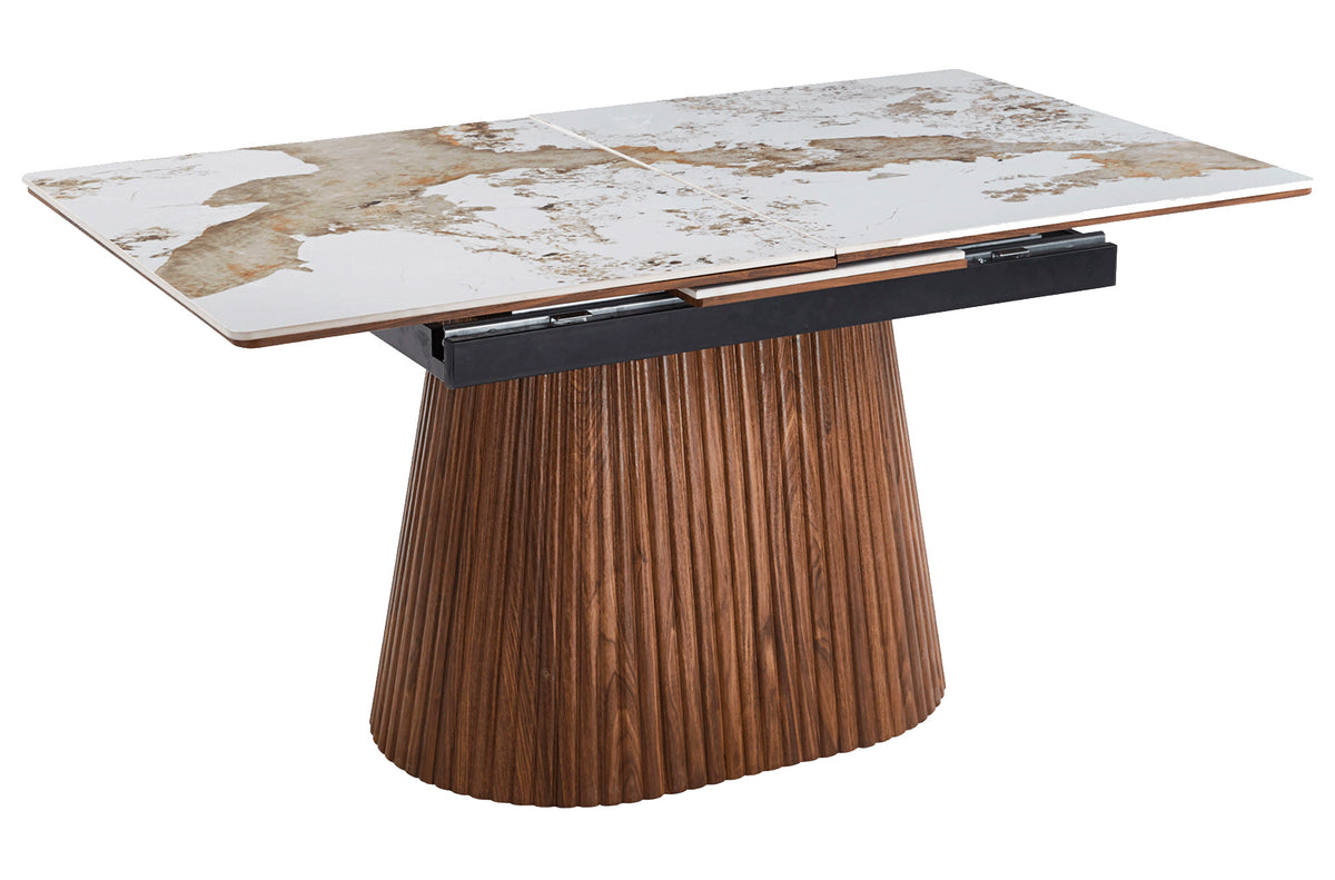 Mesa de Comedor Angelina Extensible 160 - 200 x 90 cm Nogal / Ceramic
