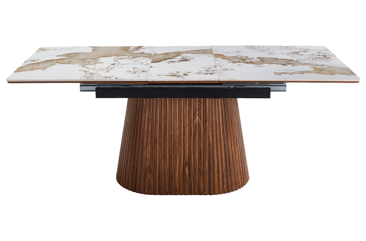 Mesa de Comedor Angelina Extensible 160 - 200 x 90 cm Nogal / Ceramic