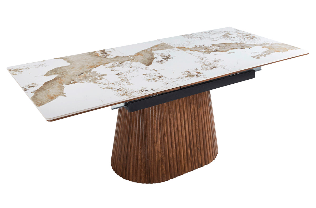 Mesa de Comedor Angelina Extensible 160 - 200 x 90 cm Nogal / Ceramic