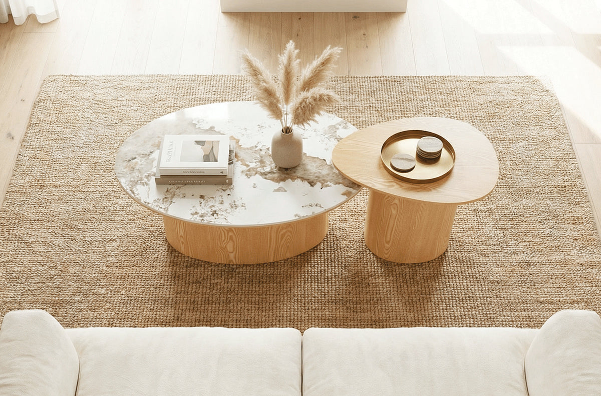 Conjunto Mesas Centro Ashley Oak / Ceramic