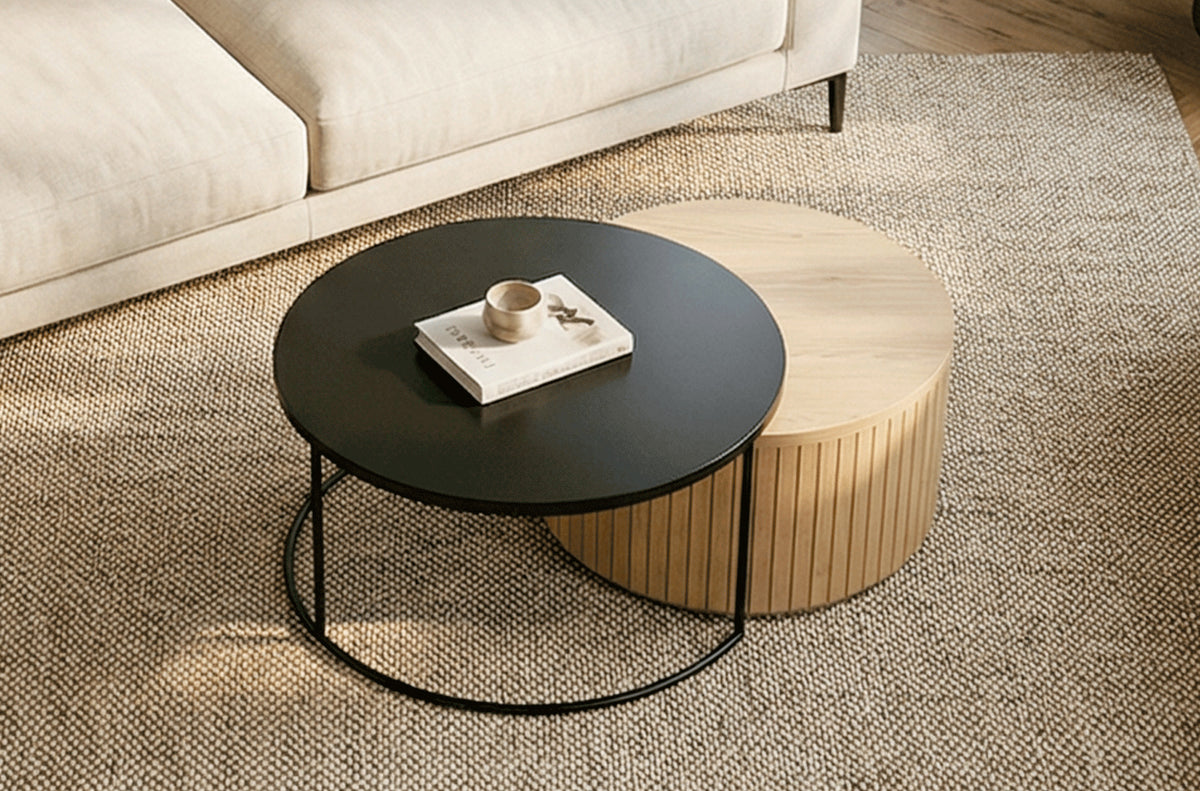 Conjunto Mesas de Centro Nido Coffee Oak / Negro