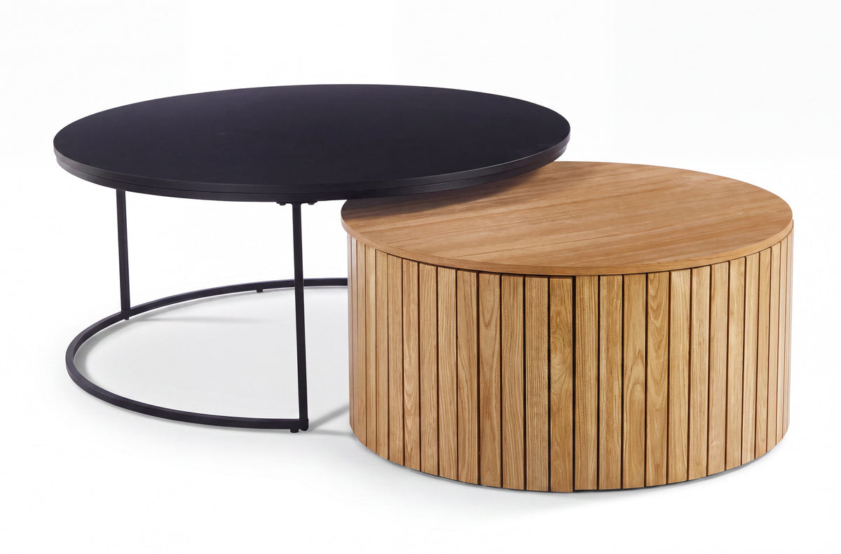 Conjunto Mesas de Centro Nido Coffee Oak / Negro