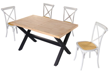 MESA COMEDOR EXTENSIBLE NUEVA YORK 140/180/220 x 90 CM  ROBLE NORDISH / NEGRO