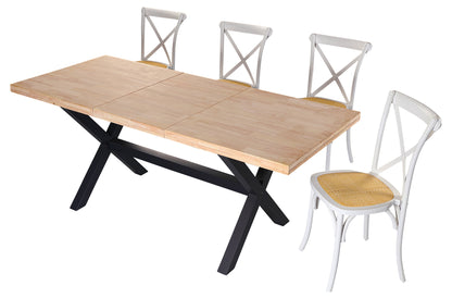 MESA COMEDOR EXTENSIBLE NUEVA YORK 140/180/220 x 90 CM  ROBLE NORDISH / NEGRO