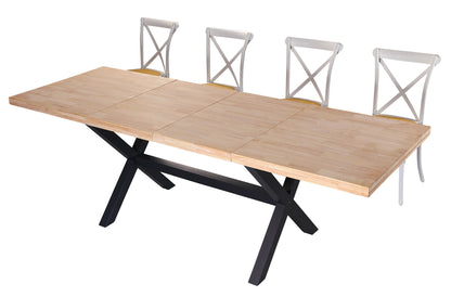 MESA COMEDOR EXTENSIBLE NUEVA YORK 140/180/220 x 90 CM  ROBLE NORDISH / NEGRO