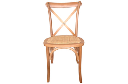 PACK x2 - SILLA COMEDOR MADERA POSEIDON NATURAL CLARO / RATTAN