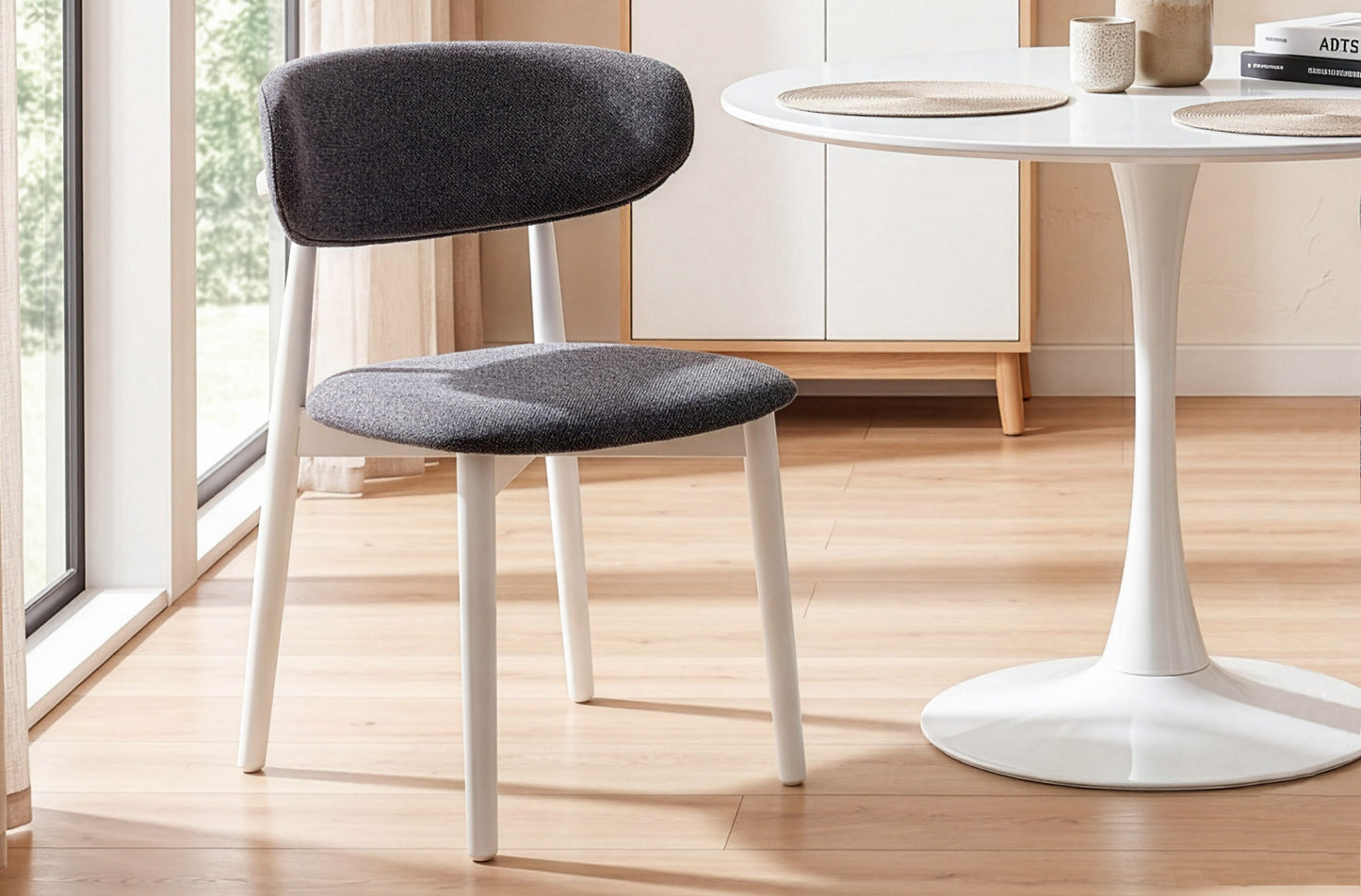 Silla comedor Vera gris/blanco (Pack 2 unidades)