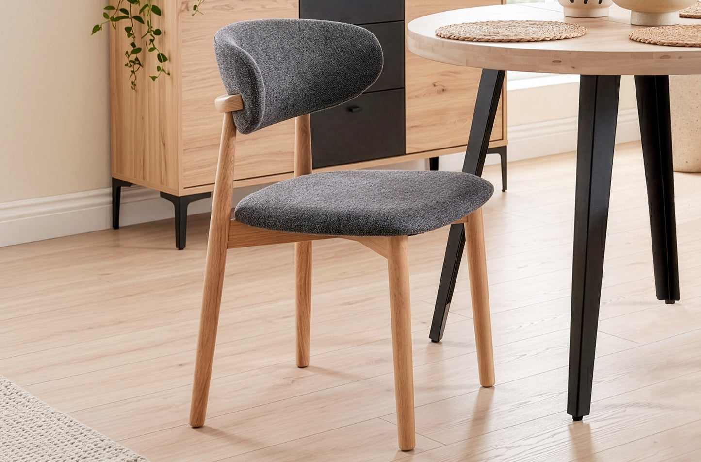 Silla comedor Vera gris/nature (Pack 2 unidades)
