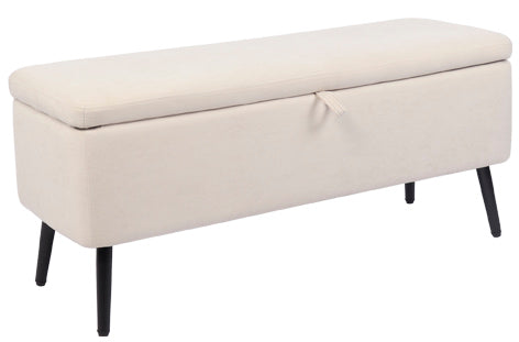 BAUL TAPIZADO MAISON 110 x 40 CM MICROFIBRA CREMA