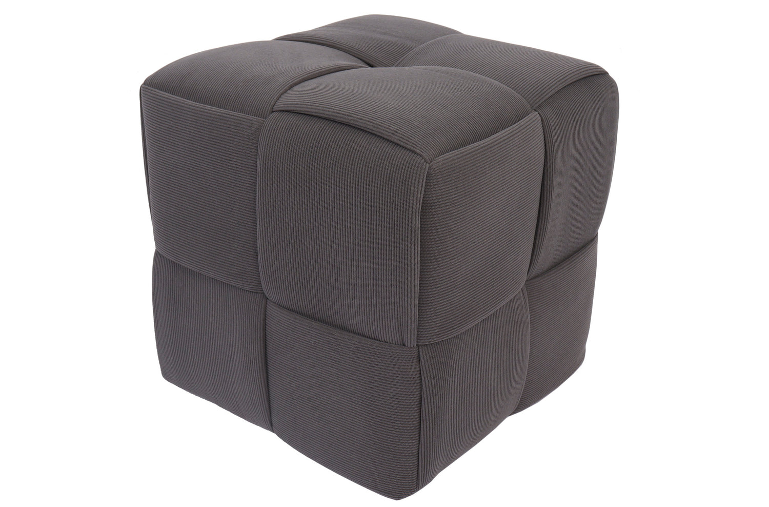 Puff 45x45 cm corduroy gris - tejido, 45 x 45 x 41 cm