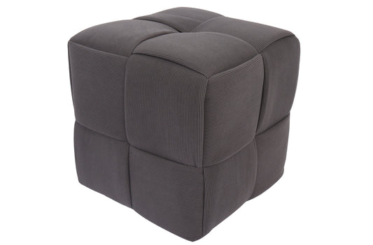 PUFF 45 X 45 CM CORDUROY GRIS