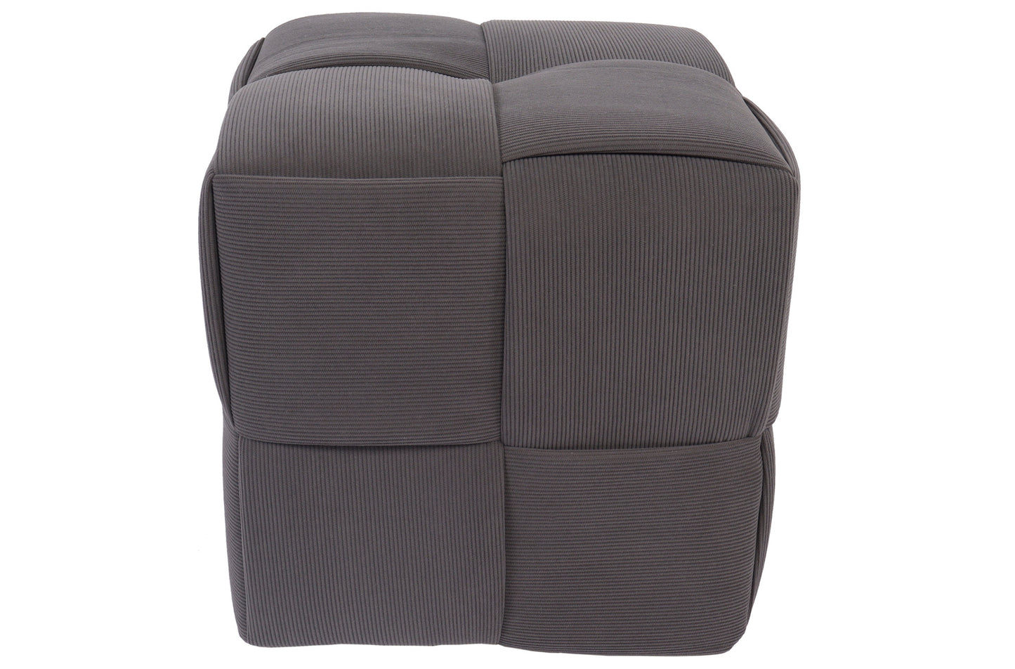 PUFF 45 X 45 CM CORDUROY GRIS