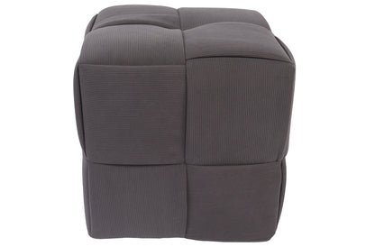 PUFF 45 X 45 CM CORDUROY GRIS