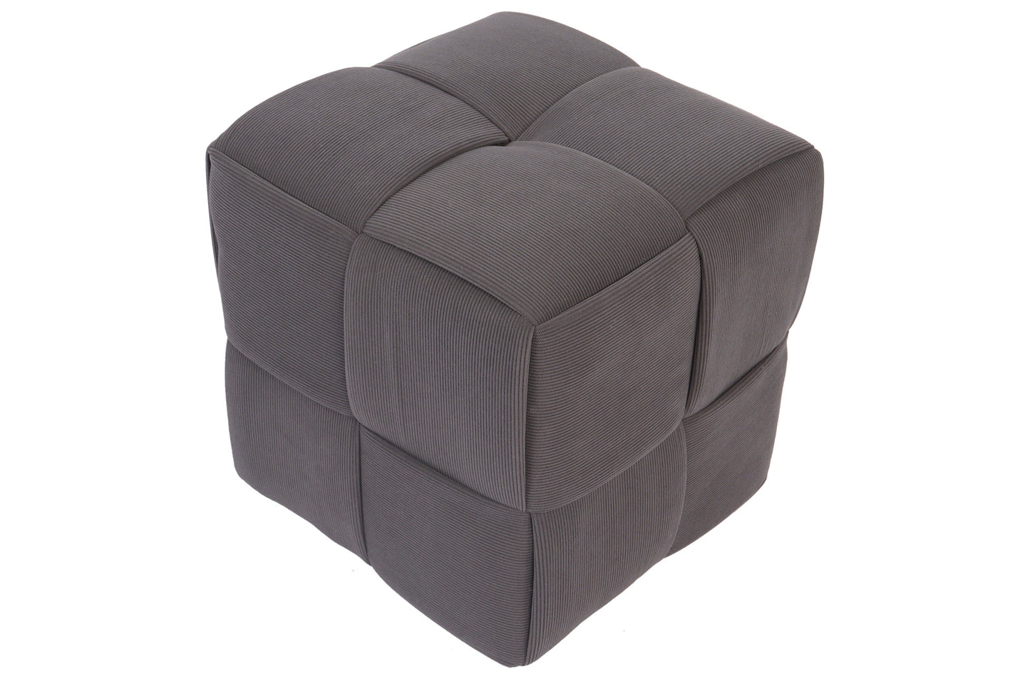 PUFF 45 X 45 CM CORDUROY GRIS