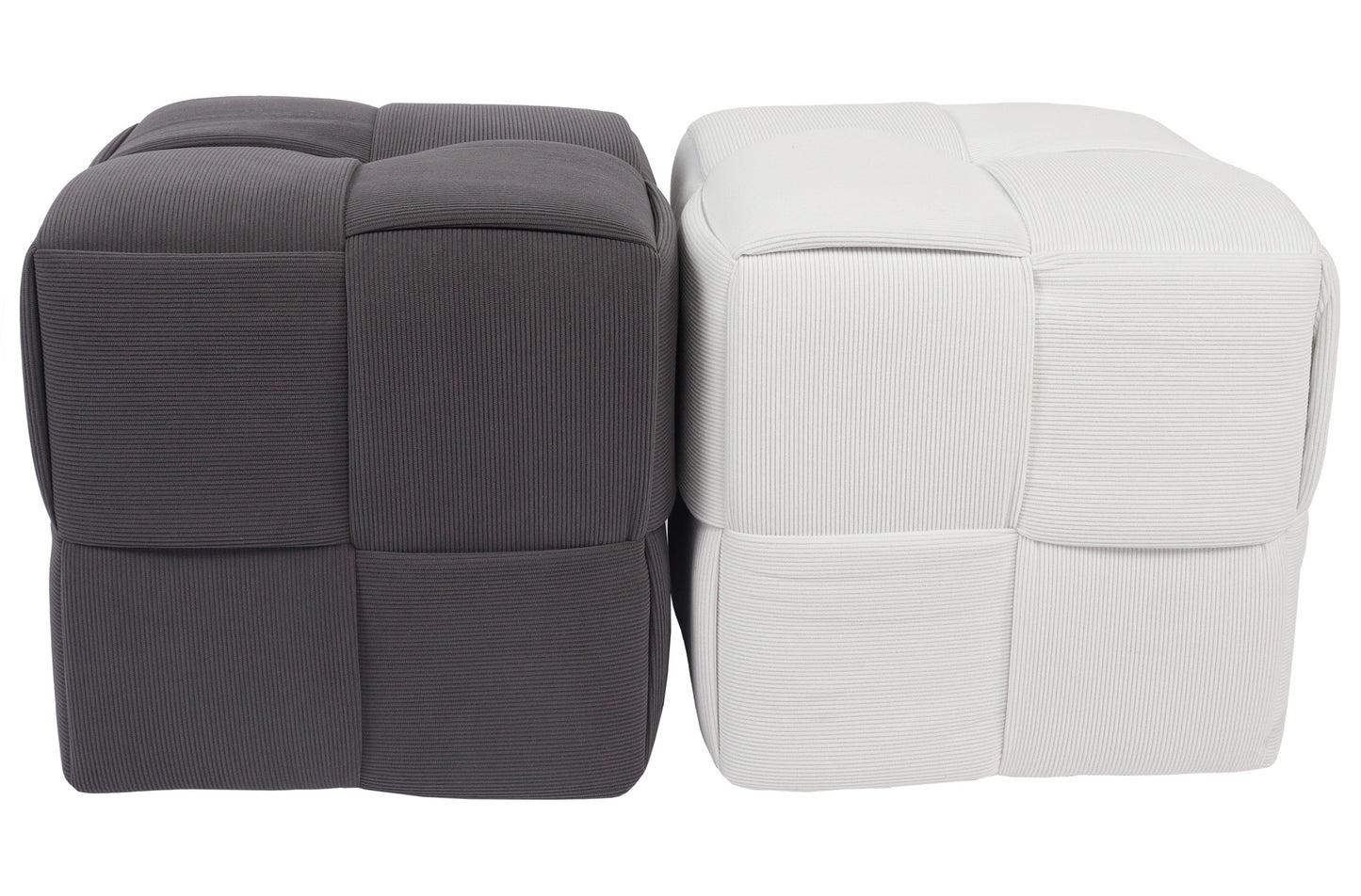 PUFF 45 X 45 CM CORDUROY GRIS