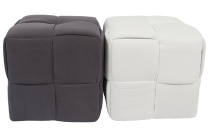 PUFF 45 X 45 CM CORDUROY GRIS