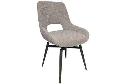 Silla de comedor giratoria Dara tejido gris (Pack 2 unidades)