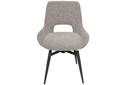 Silla de comedor giratoria Dara tejido gris (Pack 2 unidades)