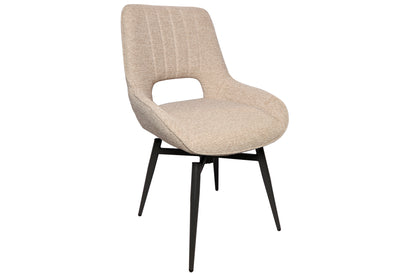 Silla de comedor giratoria Dara tejido beige (Pack 2 unidades)