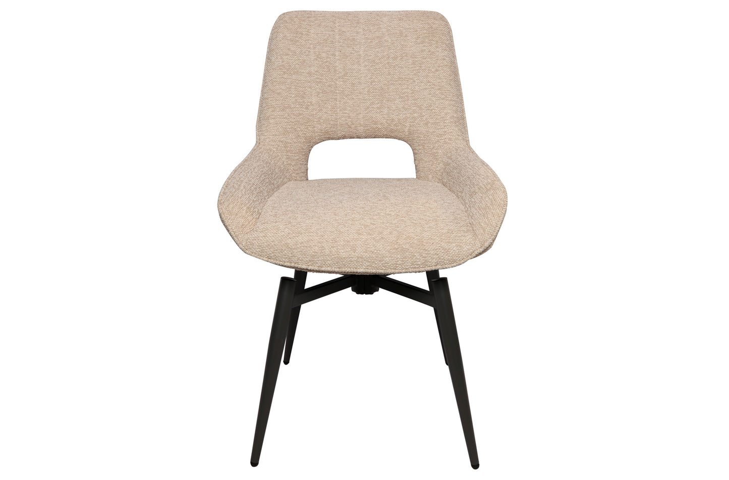 Silla de comedor giratoria Dara tejido beige (Pack 2 unidades)