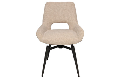 Silla de comedor giratoria Dara tejido beige (Pack 2 unidades)