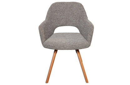 Silla de comedor giratoria Rimor tejido gris (Pack 2 unidades)